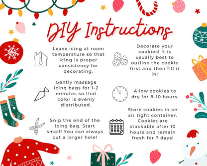 Christmas Retro Holiday DIY Cookie Instructions
