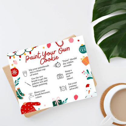 Christmas Retro Holiday Paint Your Own Instruction Card