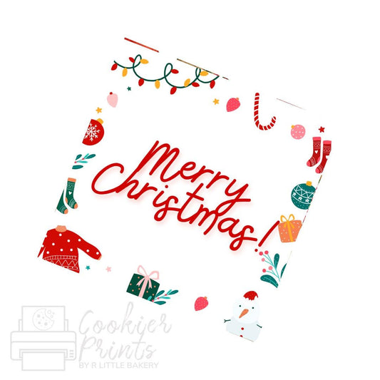 Christmas Retro Holiday Merry Christmas Tag