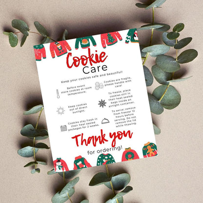 Christmas Ugly Sweater Cookie Care Card