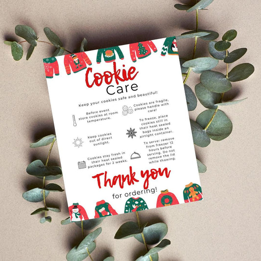 Christmas Ugly Sweater Cookie Care Card