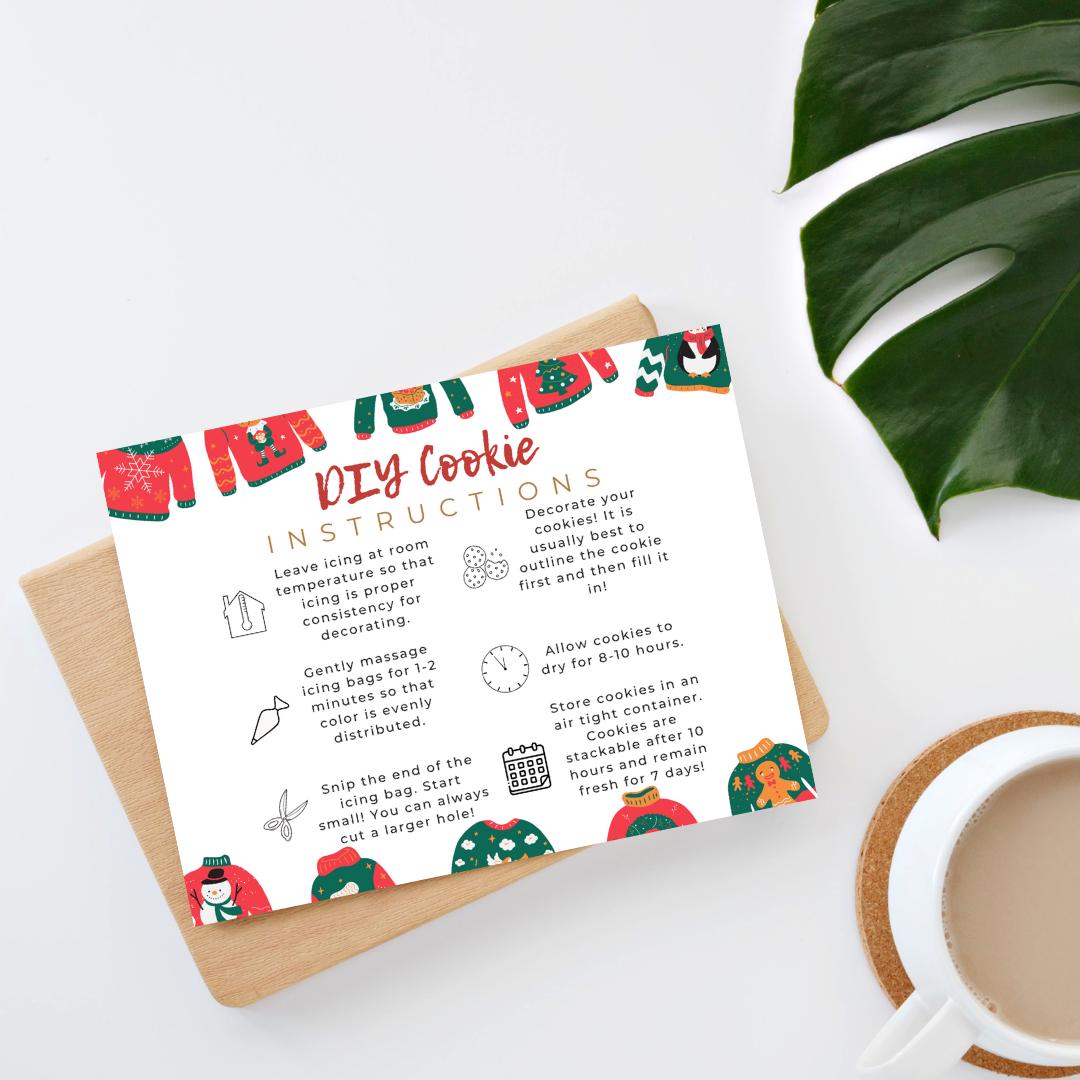 Christmas Ugly Sweater DIY Cookie Instructions