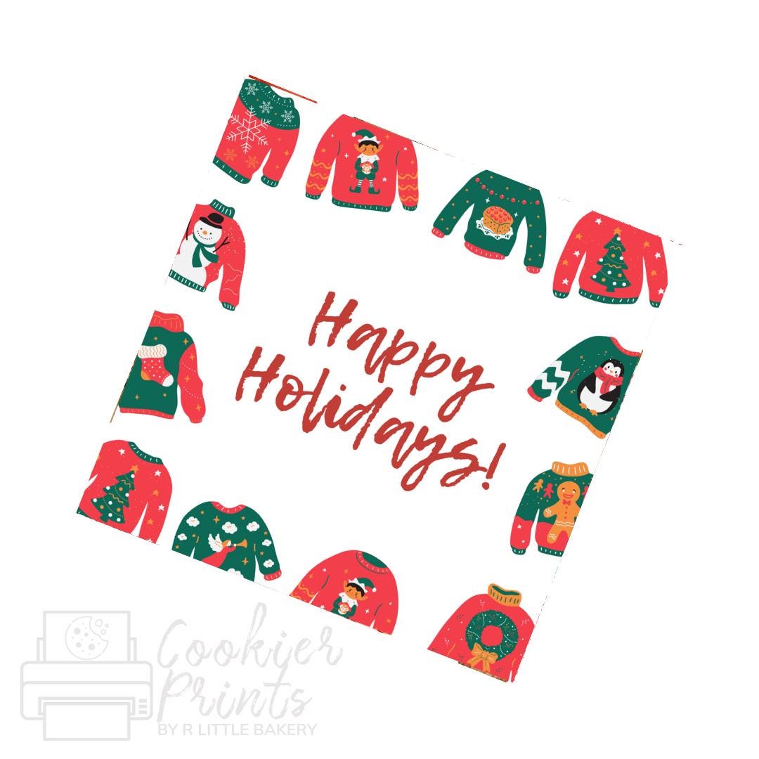 Christmas Ugly Sweater Happy Holidays Christmas Tag