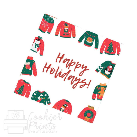 Christmas Ugly Sweater Happy Holidays Christmas Tag