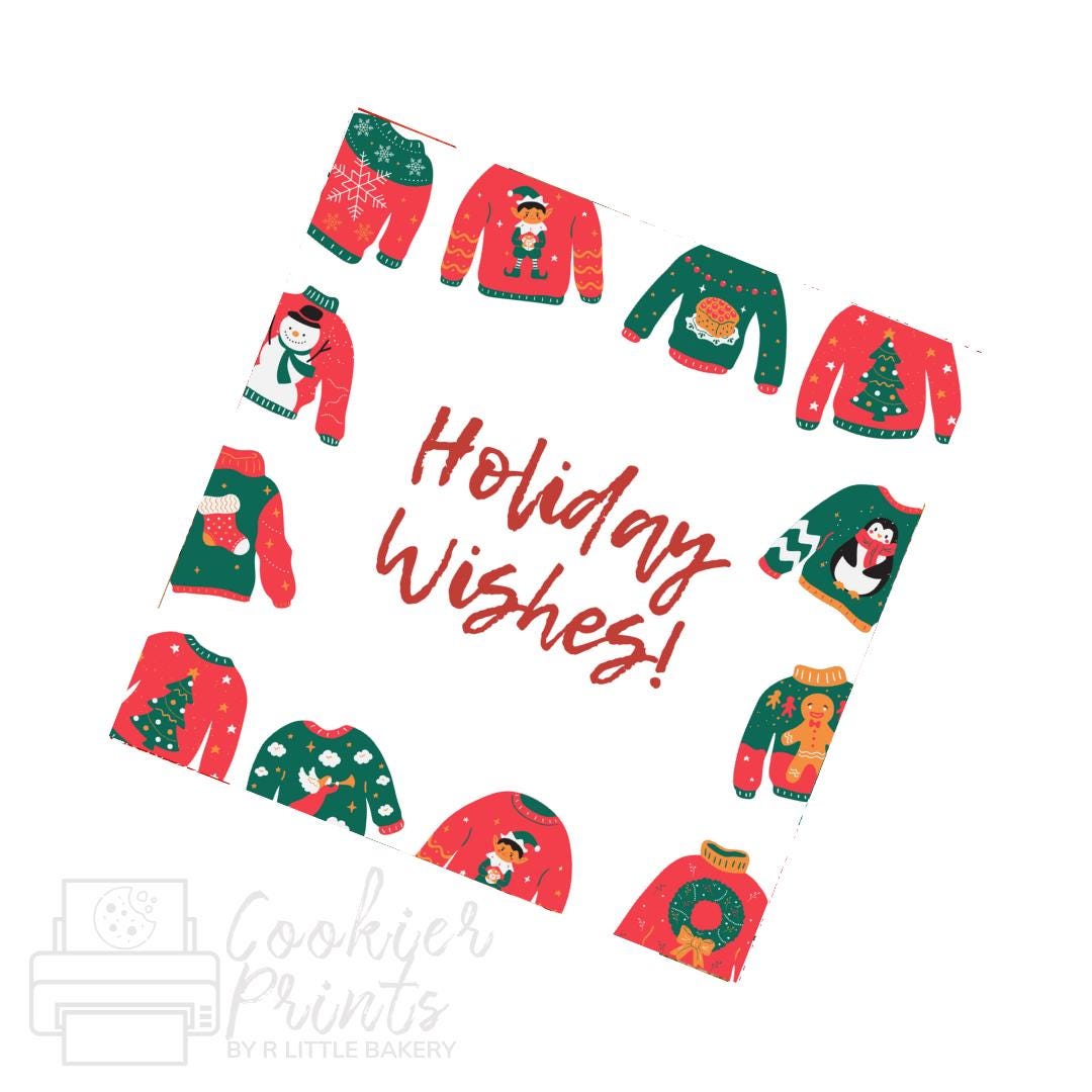 Christmas Ugly Sweater Holiday Wishes Christmas Tag