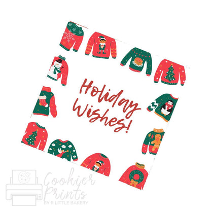 Christmas Ugly Sweater Holiday Wishes Christmas Tag