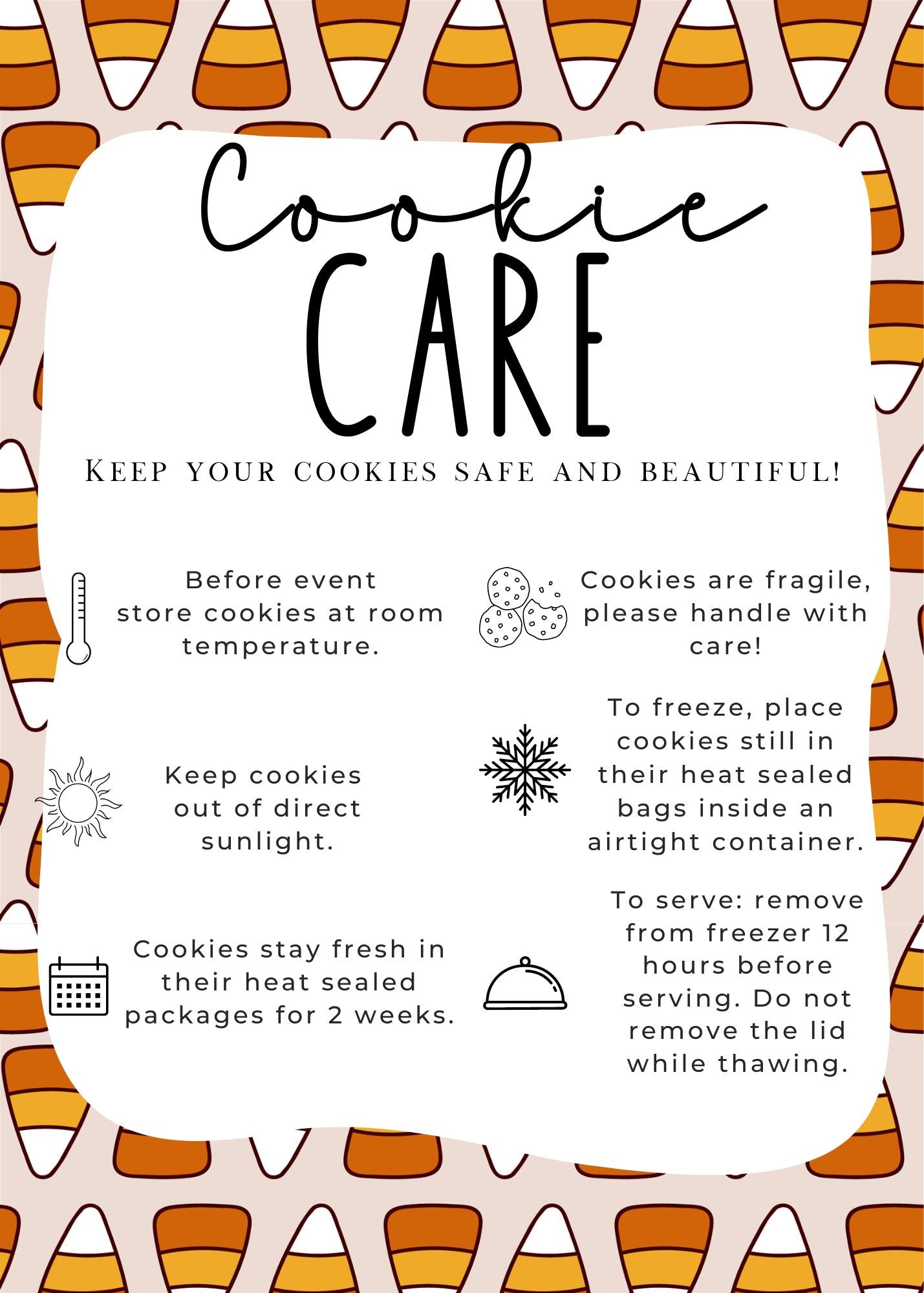 Candy Corn Halloween Fall Cookie Care Card