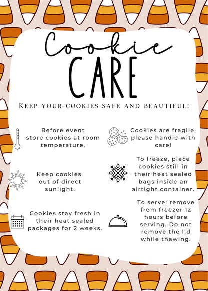 Candy Corn Halloween Fall Cookie Care Card