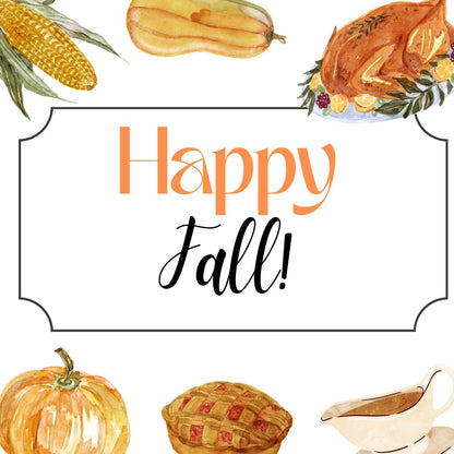 Thanksgiving Meal Happy Fall Tag