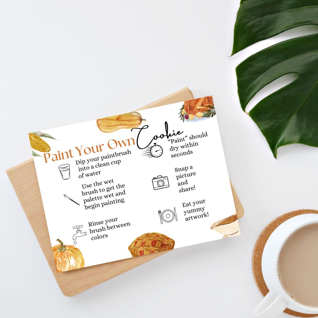 Thanksgiving Meal Paint Your Own Instruction Card