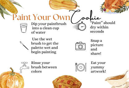 Thanksgiving Meal Paint Your Own Instruction Card