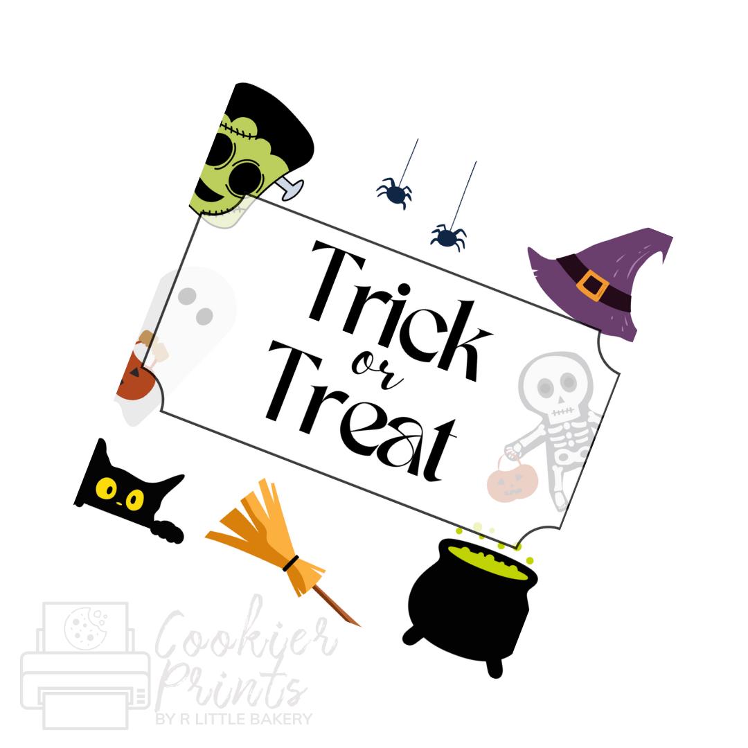 Halloween Friends Trick or Treat Cartoon Tag