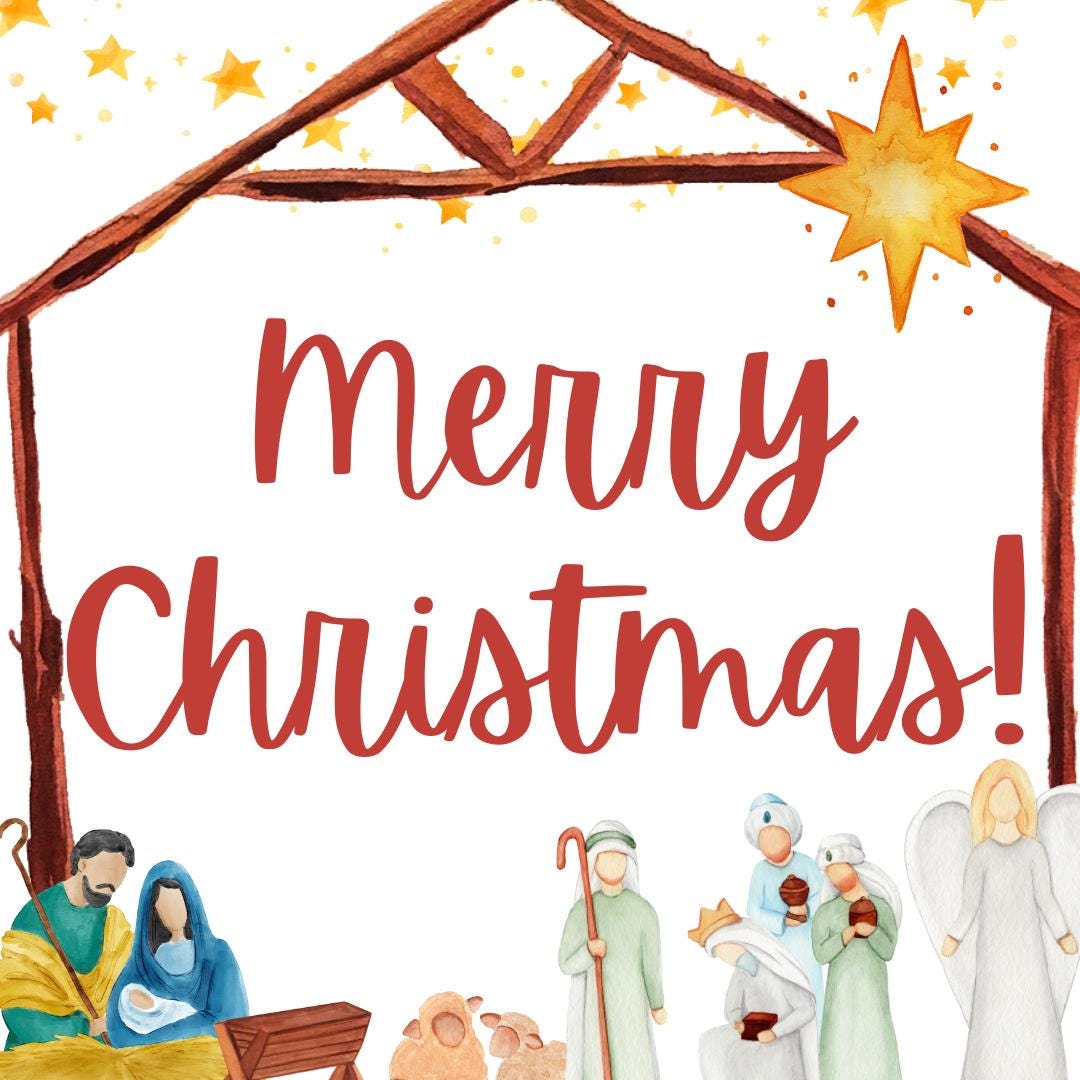 Christmas Nativity Scene Merry Christmas Tag