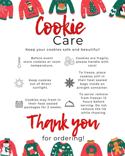 Christmas Ugly Sweater Cookie Care Card
