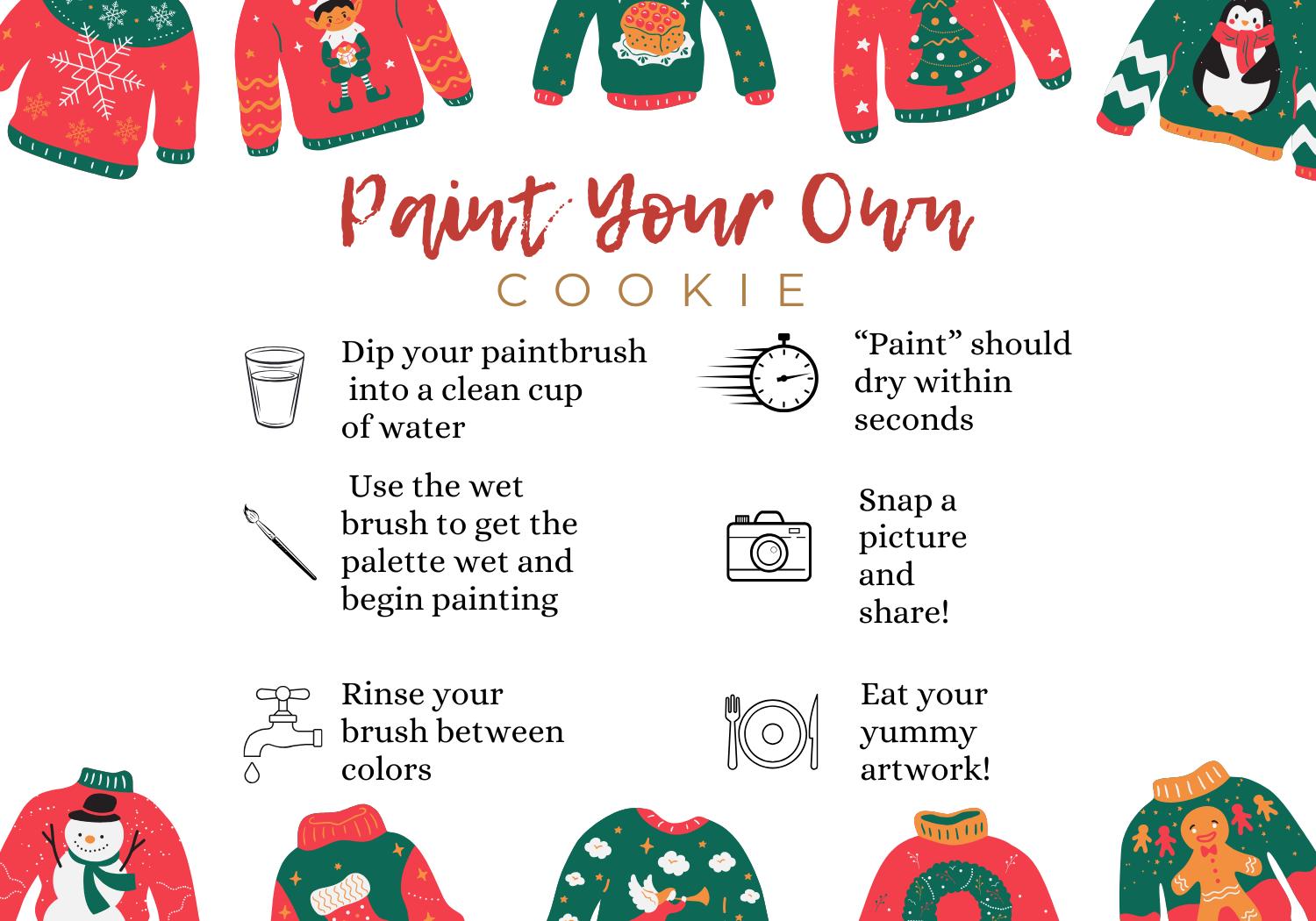 Christmas Ugly Sweater Paint Your Own Instruction Card