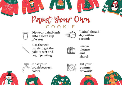 Christmas Ugly Sweater Paint Your Own Instruction Card
