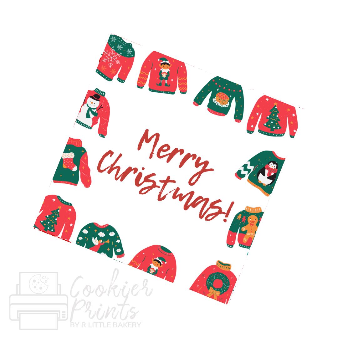 Ugly Sweater Christmas Cookie Tags (PDF Download)