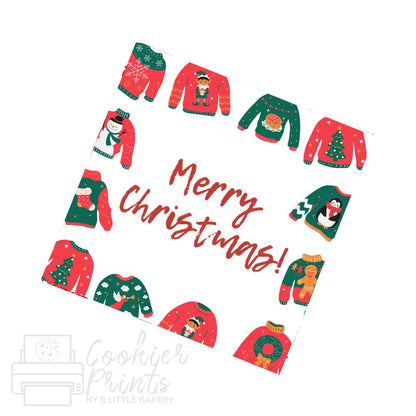 Ugly Sweater Christmas Cookie Tags (PDF Download)