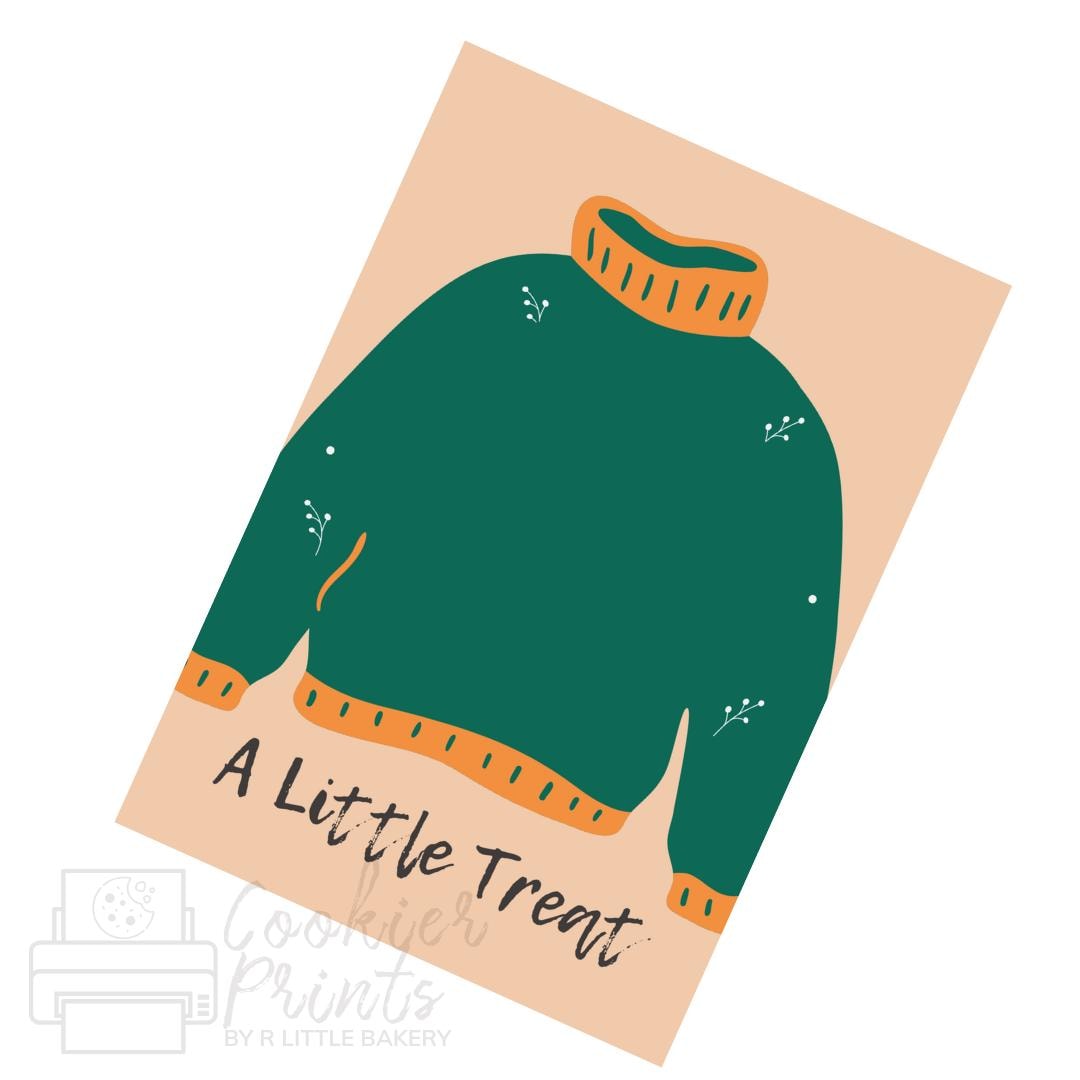 Christmas Ugly Sweater Green A little treat Cookie Card