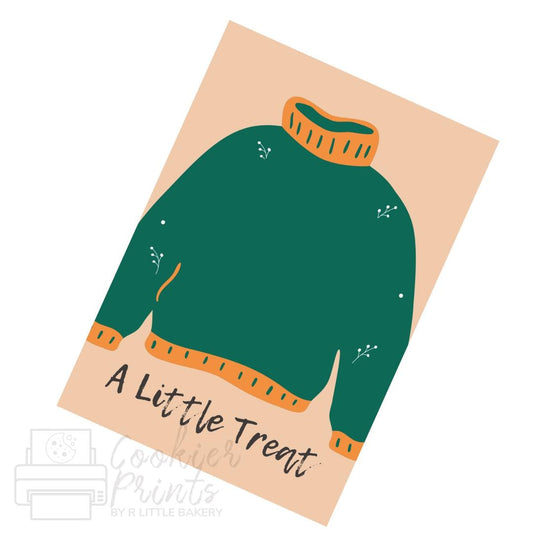 Christmas Ugly Sweater Green A little treat Cookie Card